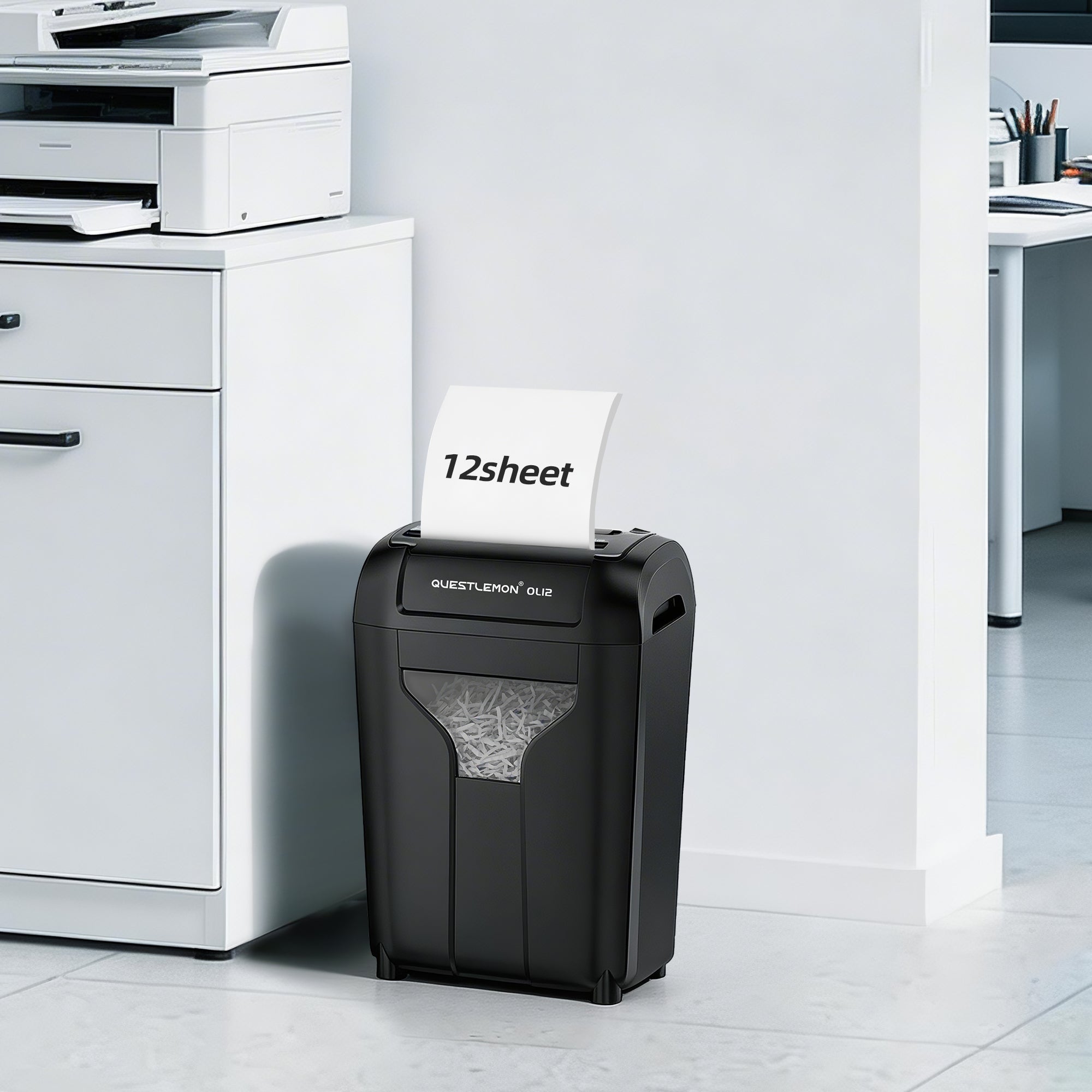 QuestLemon OL12 12-Sheet Jam-Proof Cross-Cut Shredder – quietlemon