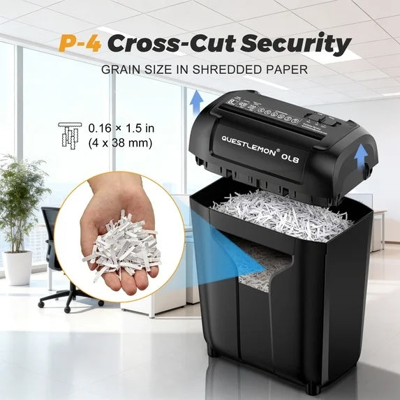 Questlemon 8-Sheet Cross-Cut Home Office Shredder (4Gal)(OL8)