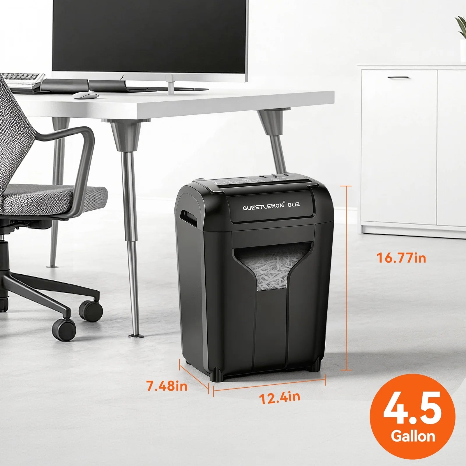 Questlemon 12-Sheet Cross-Cut Paper Shredder with Jam-Proof System(OL12)