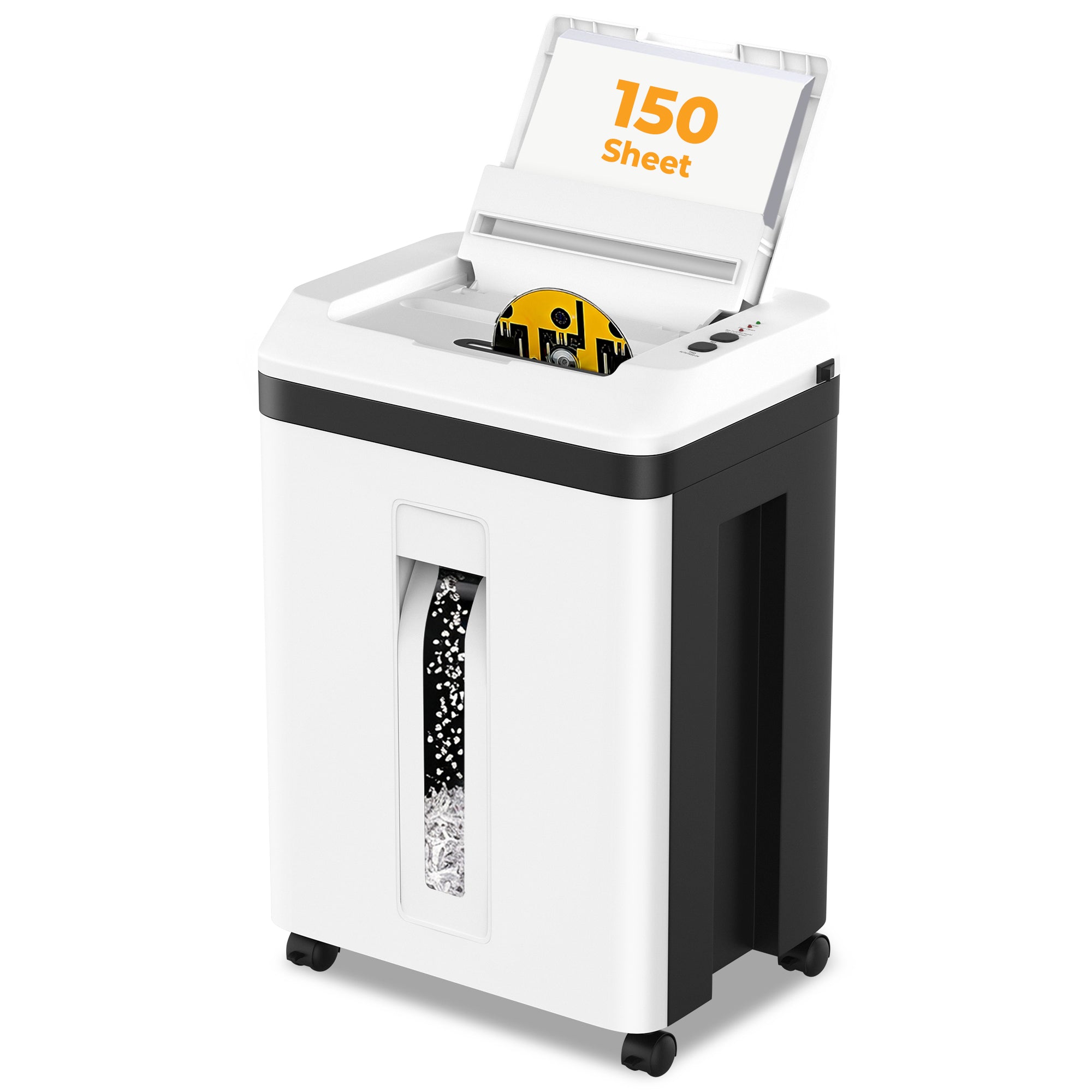 QuietLemon OL289 150-sheet auto-feed P-5 micro-cut shredder with open feed tray