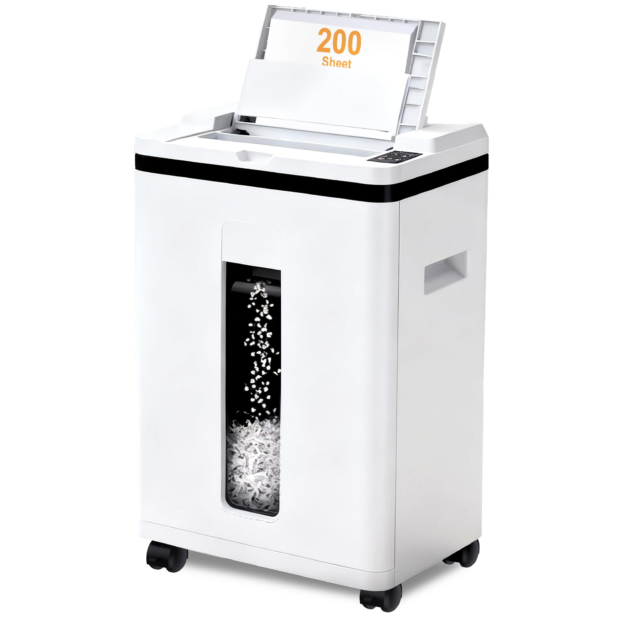 Quietlemon 200-Sheet Auto Feed P-5 Micro-Cut Shredder: 40-Min Run, Touchscreen, 5.8G Bin(OL288)