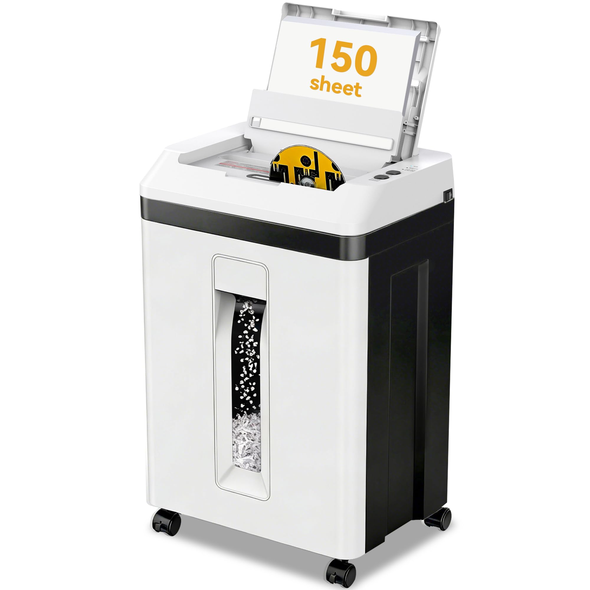 Quietlemon 150-Sheet Auto Feed P-5 Micro-Cut Shredder: 60-Min Run, CD/Card, 5.3G Bin(OL289)