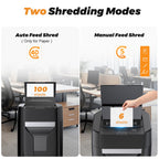 Quietlemon 100-Sheet Auto Feed Paper Shredder, P-4 High Security Cross-Cut for Home Office (40 Min Run Time)